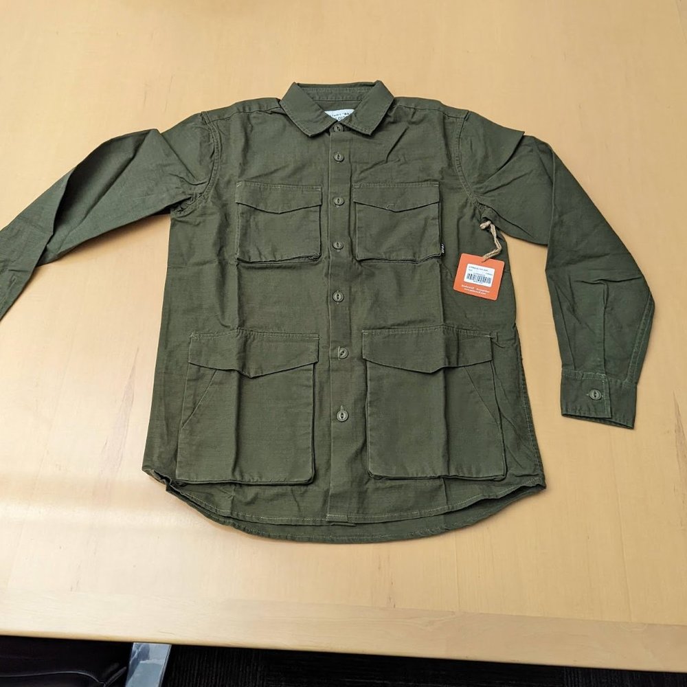 NWT Poler Stuff Cypress Military Shirt men's XS unisex womens S / M - green
